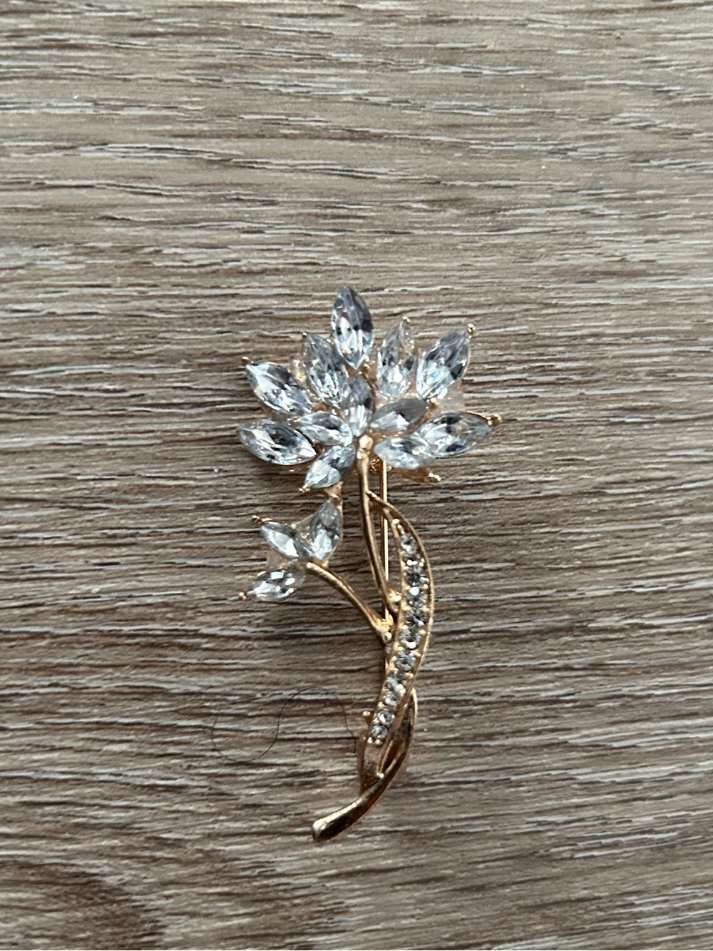 Gold-Tone Floral Brooch -